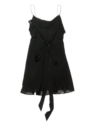 Acne Studios Draped Asymmetric Minidress In Black