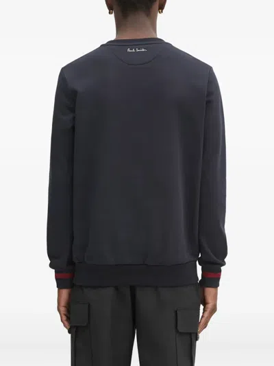 Paul Smith Navy 'placement Flower Print' Sweatshirt Blue In Blue