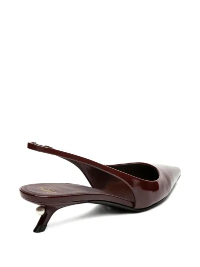 Alevì Pearl-embellished Slingback Pumps In Brown