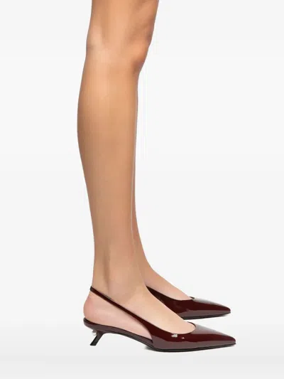 Alevì Pearl-embellished Slingback Pumps In Brown