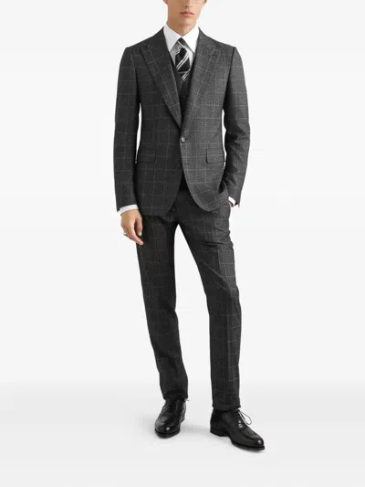 Dolce & Gabbana Check-pattern Three-piece Suit In Gray