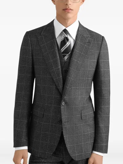 Dolce & Gabbana Check-pattern Three-piece Suit In Gray