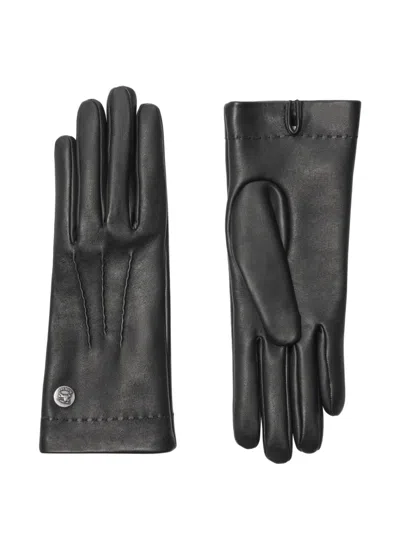 Burberry Ekd Logo Stud Full-finger Gloves In Black
