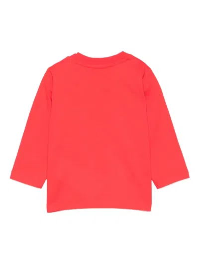 Moschino Teddy-logo Long-sleeve Top In Red