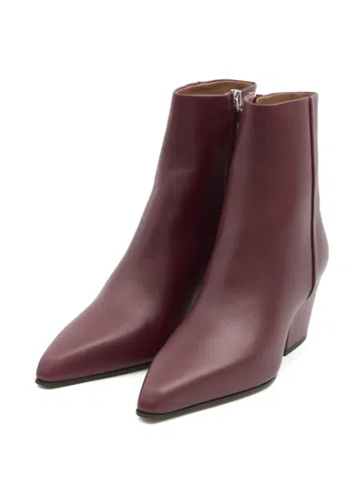 Paris Texas Ankle Boots In Rouge Noir Calf Leather In Burgundy