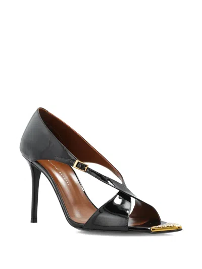 Giuseppe Zanotti 90mm Intrigo Patent-leather Cross-strap Heeled Sandals In Black
