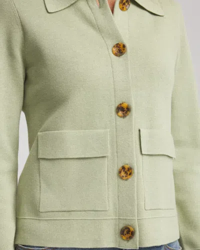 Chico's Button-front Cardigan Sweater Jacket In Sage Meadow