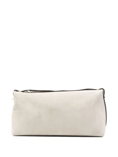 Totême Toteme Suede Leather Clutch In White