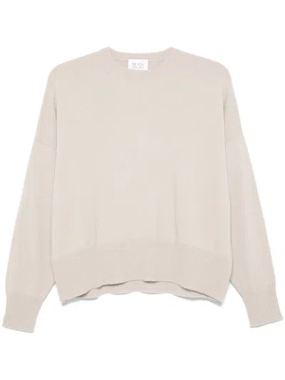 Beyou Cashmere Crewneck Sweater In Neutral