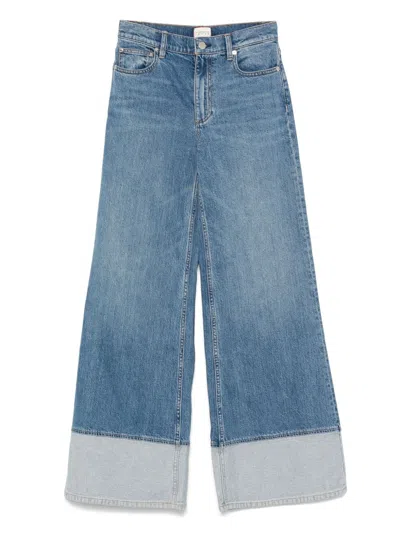 Alice And Olivia Wilson Reversed Seam Wide-leg Jeans In Blue