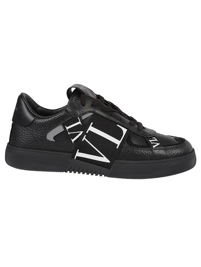 Valentino Leather Sneakers In Black