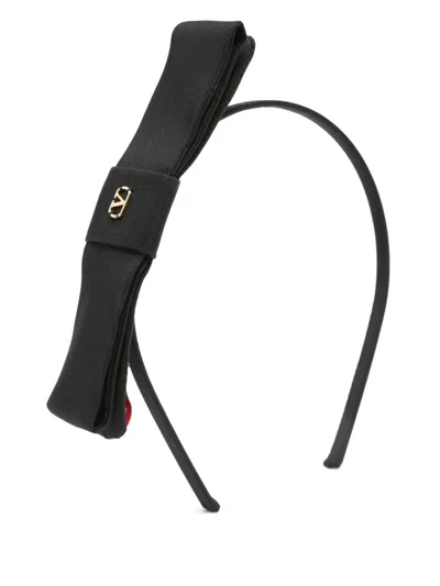 Valentino Garavani Vlogo Signature Headband In Black
