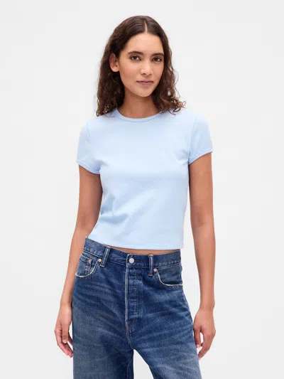 Gap Cotton Jersey Crop T-shirt In Blue