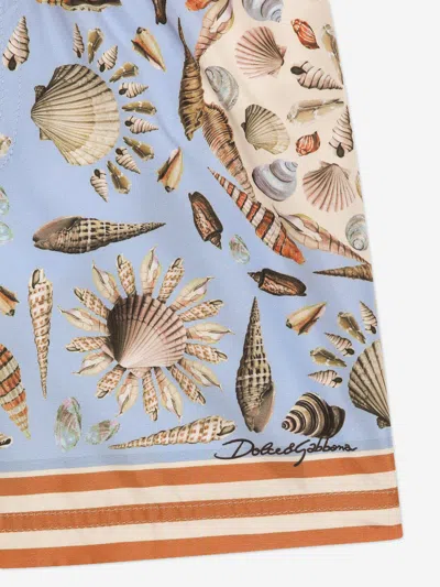 Dolce & Gabbana Shell-print Swim Shorts In Gray