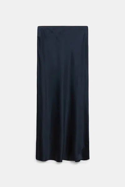 Dorothee Schumacher Stretch Silk-satin Midi-skirt In Blue