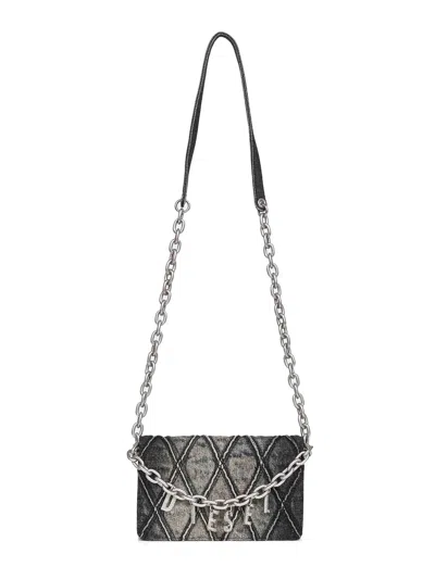 Diesel Women Black Charm-d Wallet Strap Wallet On Chain In Black