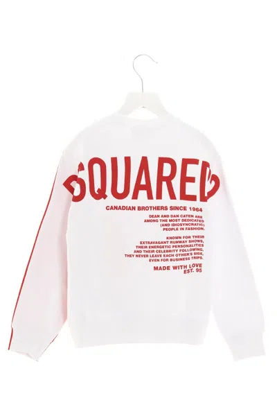 Dsquared2 Kids Maple Leaf Printed Sweatshirt In White