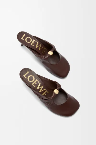 Loewe Pebble Mules In Soft Nappa Lambskin In Brown
