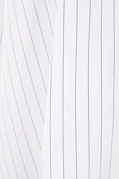 Dries Van Noten Pinstripe Button-down Shirt In Soft Viscose-cotton Blend In White