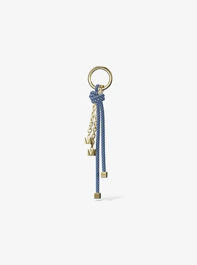 Michael Kors Gold-tone And Speckled Cord Bag Charm In Blue