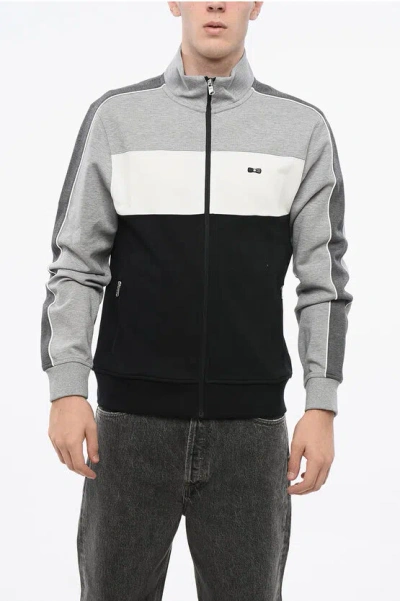 Eden Park Color Block Sweatshirt With Zip Closure In Multi