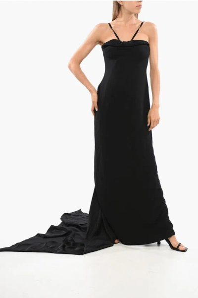 Solace London Draped Statment Halterneck Ophelia Maxi Dress In Black
