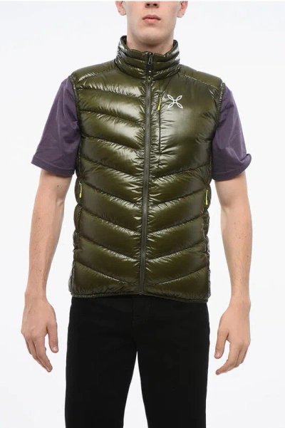 Montura Sleeveless Rip Stop Checked Helios Lightweight Down Jacket In Green