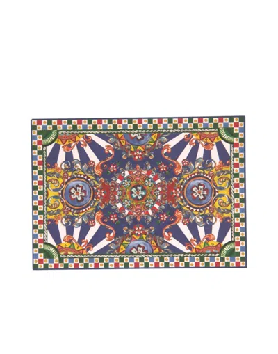 Dolce & Gabbana Multicolor Carretto Siciliano Envelope Post Card Holder In Multi