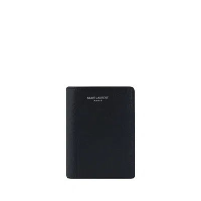 Saint Laurent Embossed Wallet In Black