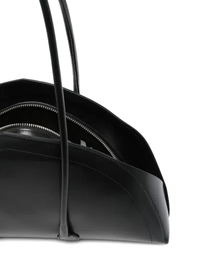 曲线形皮质单肩包