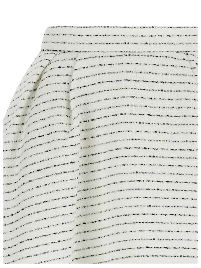 Alessandra Rich Tweed Skirt With A-line Silhouette And High Waist In White