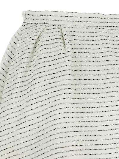 Alessandra Rich Tweed Skirt With A-line Silhouette And High Waist In White