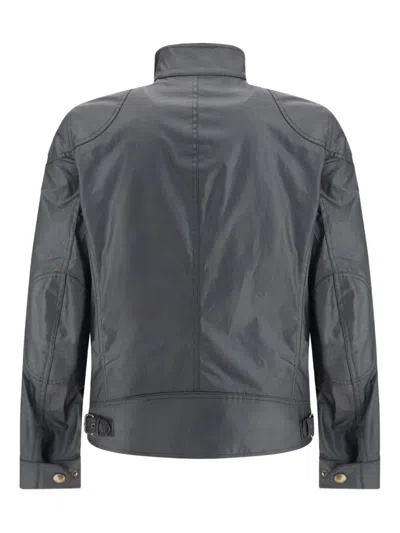 Belstaff Racemaster Waxed Cotton Blend Jacket In Navy