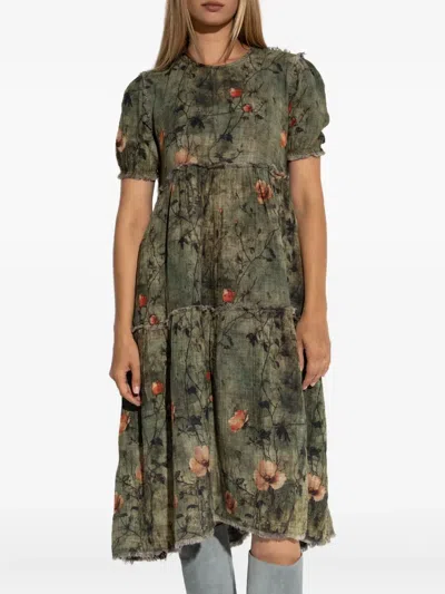 分层式格纹连衣裙