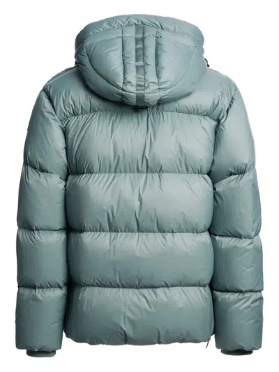 Parajumpers Hooded Down Jacket Cloud Quilted Pattern In Blue