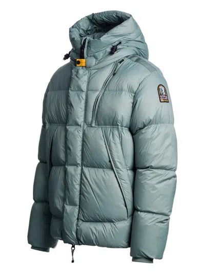 Parajumpers Hooded Down Jacket Cloud Quilted Pattern In Blue