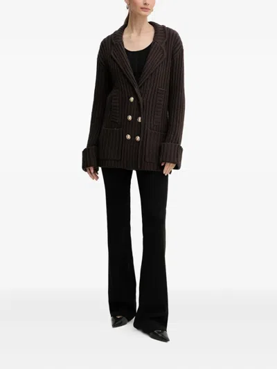 罗纹双排扣开衫