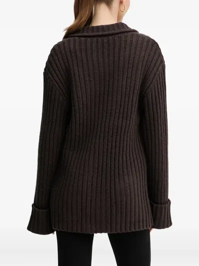 罗纹双排扣开衫