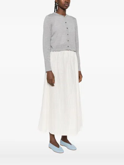 Khaite Button-front Wool-blend Cardigan In Gray