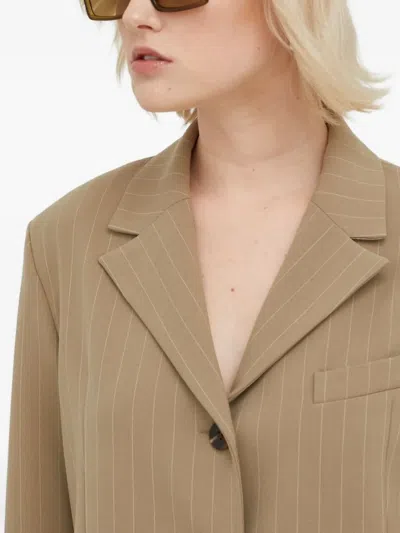 Samsoe & Samsoe Pinstripe Single-breasted Blazer In Brown