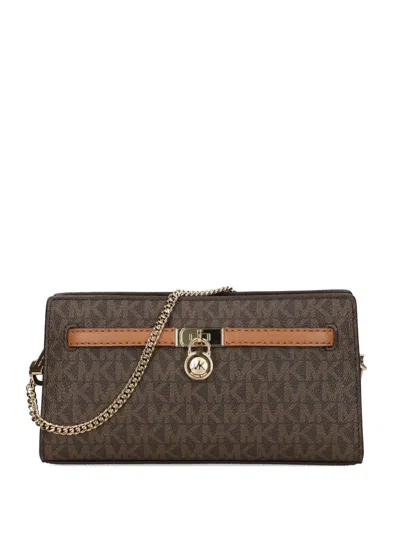 Michael Michael Kors Monogram Chain-strap Satchel In Brown