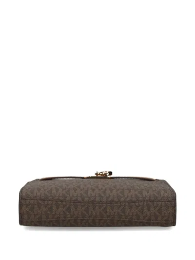 Michael Michael Kors Monogram Chain-strap Satchel In Brown
