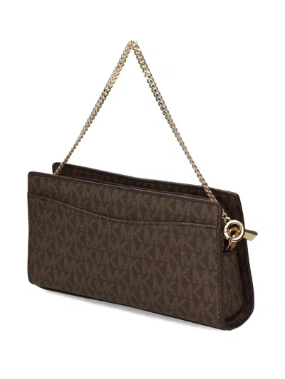 Michael Michael Kors Monogram Chain-strap Satchel In Brown