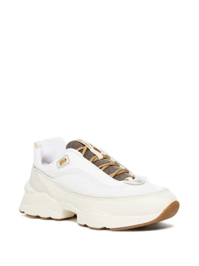 Max Mara Running Shoes In Technical Fabric And Leather In White