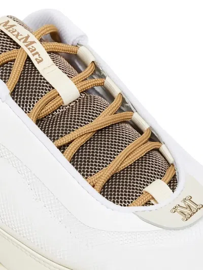 Max Mara Running Shoes In Technical Fabric And Leather In White