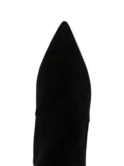 Stuart Weitzman Black Ankle Boots With Stiletto Heel And Zip Closure On The Side In Suede Woman In Black