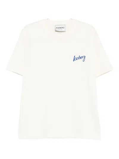 Iceberg T Shirts White In White