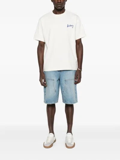 Iceberg T Shirts White In White