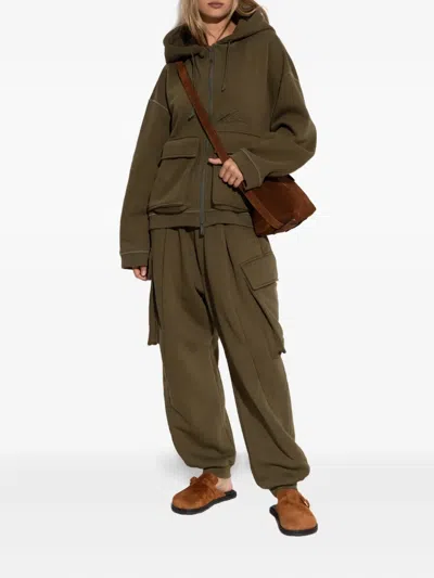 Dsquared2 Embroidered-logo Hoodie In Green