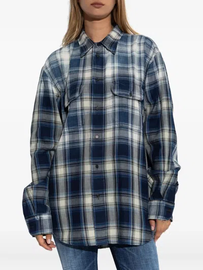 Dsquared2 Checked-pattern Shirt In Blue